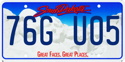 SD license plate 76GU05
