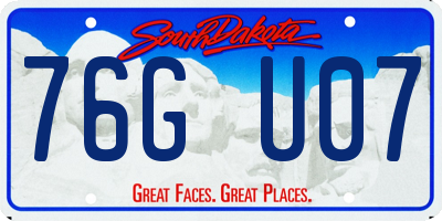 SD license plate 76GU07