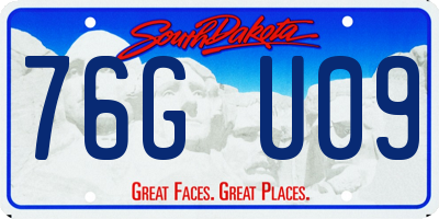 SD license plate 76GU09