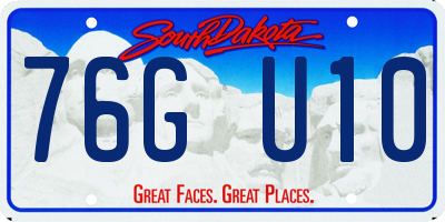SD license plate 76GU10