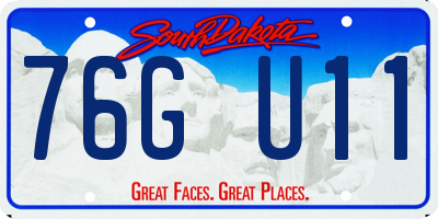 SD license plate 76GU11