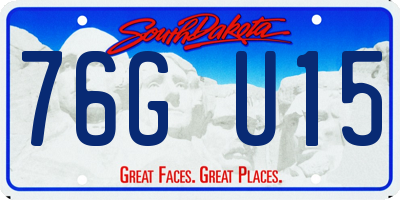 SD license plate 76GU15