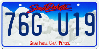SD license plate 76GU19