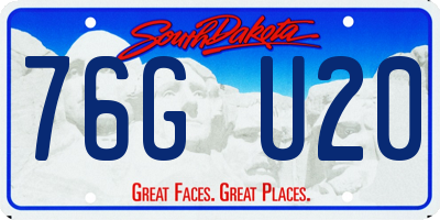 SD license plate 76GU20