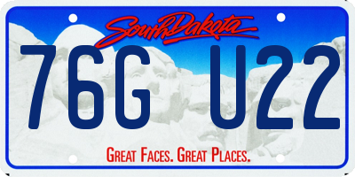 SD license plate 76GU22