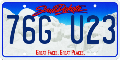 SD license plate 76GU23