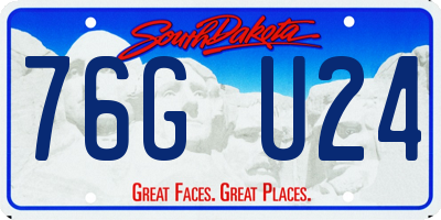 SD license plate 76GU24