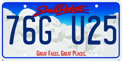 SD license plate 76GU25