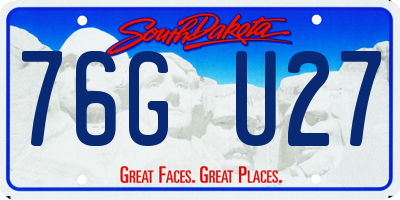 SD license plate 76GU27