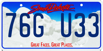 SD license plate 76GU33