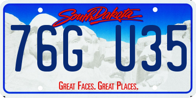 SD license plate 76GU35