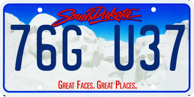 SD license plate 76GU37