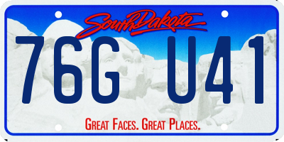 SD license plate 76GU41