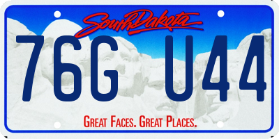 SD license plate 76GU44