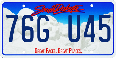 SD license plate 76GU45