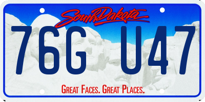 SD license plate 76GU47