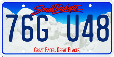 SD license plate 76GU48