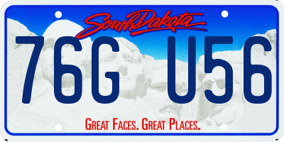 SD license plate 76GU56