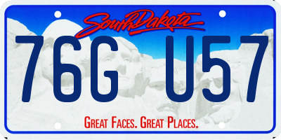 SD license plate 76GU57