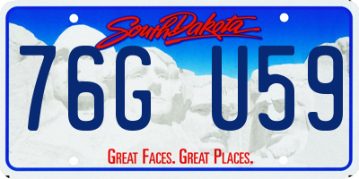 SD license plate 76GU59