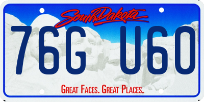 SD license plate 76GU60