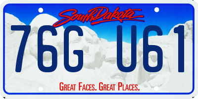 SD license plate 76GU61