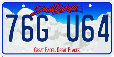 SD license plate 76GU64