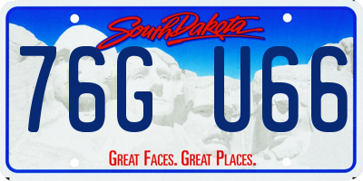 SD license plate 76GU66