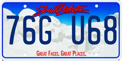 SD license plate 76GU68