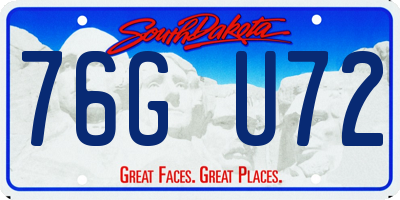 SD license plate 76GU72