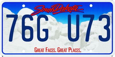 SD license plate 76GU73