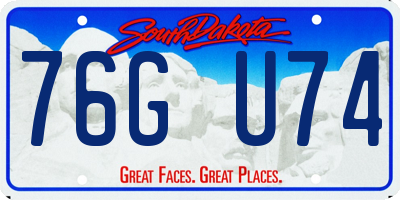 SD license plate 76GU74