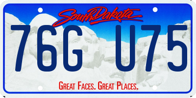 SD license plate 76GU75