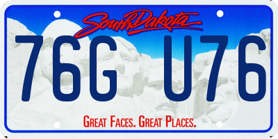 SD license plate 76GU76