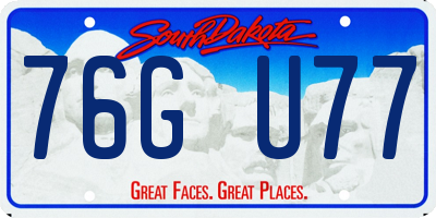 SD license plate 76GU77