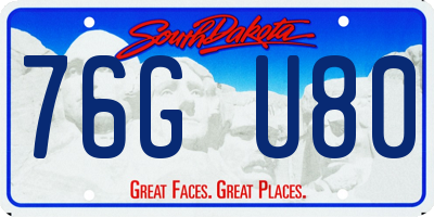 SD license plate 76GU80