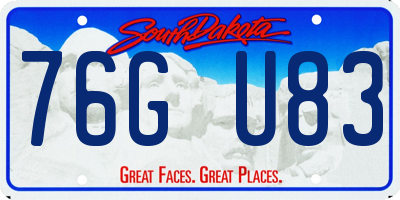 SD license plate 76GU83
