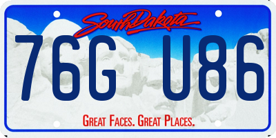 SD license plate 76GU86