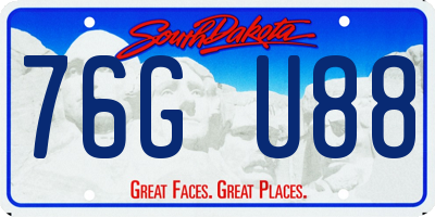 SD license plate 76GU88