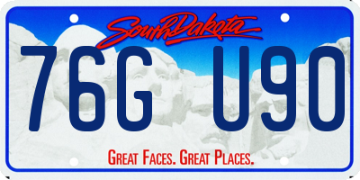 SD license plate 76GU90