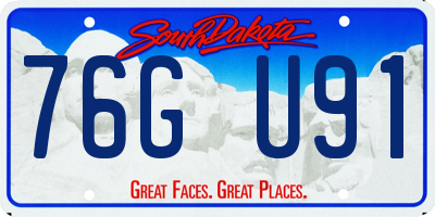 SD license plate 76GU91