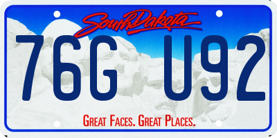 SD license plate 76GU92