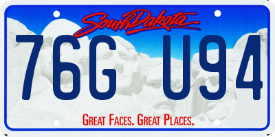 SD license plate 76GU94