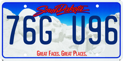 SD license plate 76GU96