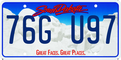 SD license plate 76GU97