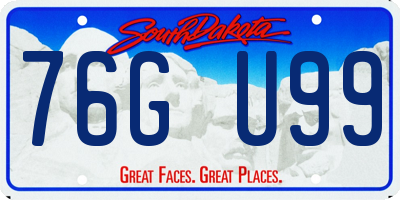 SD license plate 76GU99