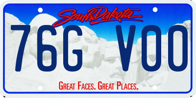 SD license plate 76GV00