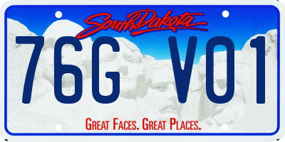 SD license plate 76GV01