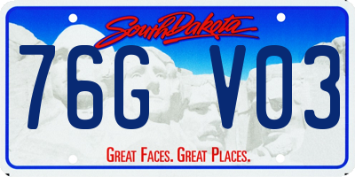 SD license plate 76GV03