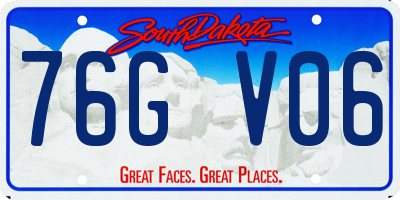 SD license plate 76GV06